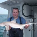 Ian Mulligan with his specimen Smooth Hound