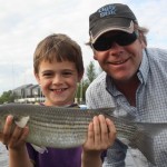 Conor Kennedy and Terry Jackson  with his bonus Grey Mullet