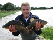 Fishing going well for UK anglers staying at Melview Lodge, Longford. Kelvyn with a couple of bonus fish