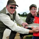 Garrett Ruigrok from Courtlough Trout Fisheries in Balbriggan, Co Dublin, with Alanna Gallagher and Sonny (6). Photograph 2 Aidan Crawley