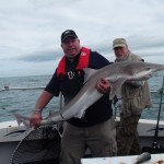 Tony Togher with his best Tope of the day, winning him the Wicklow boat Charters Polotop.