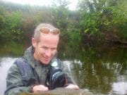 Large Dark Olives appear in good numbers on the Liffey Rob Love with a nicely marked trout from the River Liffey where Carton House has access to some fantastic fishing.