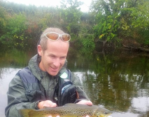 Large Dark Olives appear in good numbers on the Liffey Rob Love with a nicely marked trout from the River Liffey where Carton House has access to some fantastic fishing.