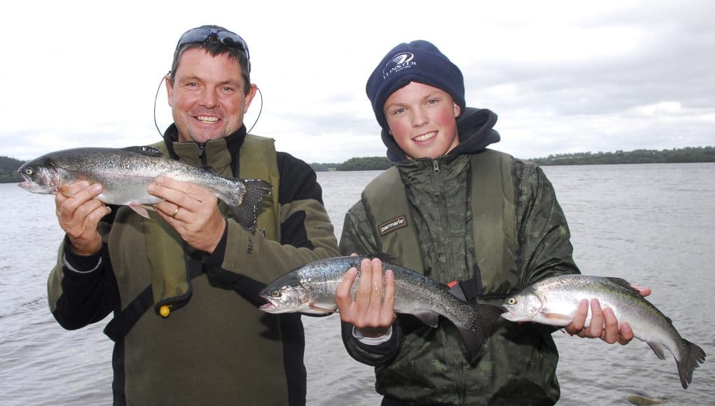 Paddy Madigan and son Andrew on Lough Lene