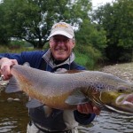 Don Fraser with 17lb salmon on the fly off the Glenmore beat