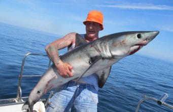 Andy Logan from Carrick Fergus with his porbeagle