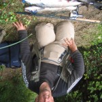 A chuffed Mike Devine kneels beside some of the days catch.