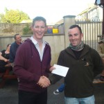 Mark Uniacke receiving 3-rd prize from Derek Madden club chairman
