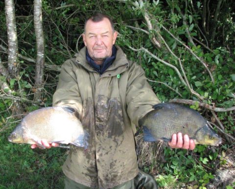 Nigel with a nice couple of Bream from his catch.