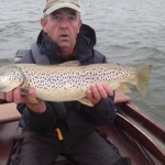 Sheelin – Ned Clinton struggles to hold a 9 ½ lb trout caught by Michael Clancy, London