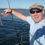 Fresh Squid on the Mackerel feathers for guide Sid