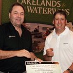 World Pairs – Robin Morley (l)congratulates Cathal Hughes