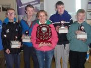 Victory at Aughrim for Mulhuddart – and the Dublin Angling Initiative – Irish Times Winners all: The Mulhuddart Youth Project team in Aughrim, from left: Ross Byrne, Reece Geoghegan, Bernie Moloney (youth officer), Eden Moore and Ciarán Kelly. On left is DAI’s Des Chew and Josie Mahon (right)