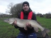 Daniel lures a beauty of a pike weighing 22lbs Daniel's 22lb beauty