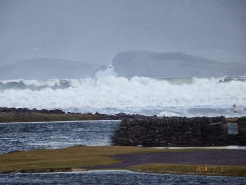 big waves on the beach