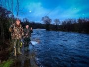 Floods fouls even the best efforts as hardy anglers flock to the Drowes Hardy perennial anglers Eamonn Mc Callion and Chris Mc Govern have a last cast at the Mill Pool on Opening Day 2014.