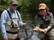 River Trout Fly fishing course at Ballyduff Bridge Fishery on Sunday April 13th - A nice trout caught New Zealand style.