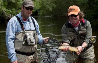 River Trout Fly fishing course at Ballyduff Bridge Fishery on Sunday April 13th - A nice trout caught New Zealand style.