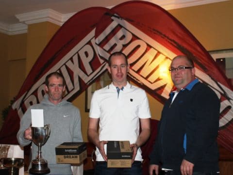Two Man Team Champions Stephen Glynn (left) and Paul Tyndall (centre) Receiving Their Awards at This Evenings Presentation.