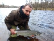 3 Salmon caught on the Drowes despite very high water Our ‘Catch of the week winner’ Joe Broderick releasing his second Drowes springer in huge water at the Crooked Hole.