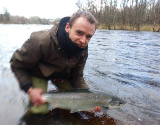 3 Salmon caught on the Drowes despite very high water Our ‘Catch of the week winner’ Joe Broderick releasing his second Drowes springer in huge water at the Crooked Hole.