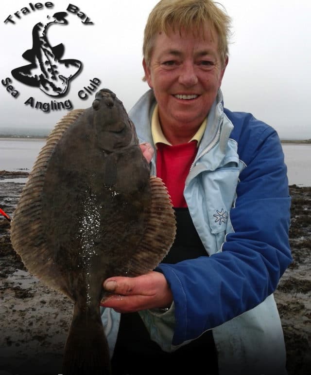 Ann Kelter with specimen flounder