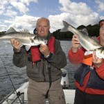 Richie and Mike Thrussell with a fine pair of bass