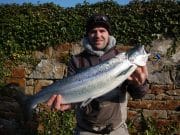 Some anglers enjoy more than sunshine on the Drowes Chris Mc Daid with his fish from Brineys on Wednesday
