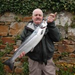 John O' Neil with his fish from Lennox's on Willie Gunn tube on Wednesday.