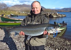 John Allen from the UK with a fine specimen Sea Trout from Lough Currane