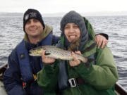 All smiles on the Corrib Nathan and Katie Eberly