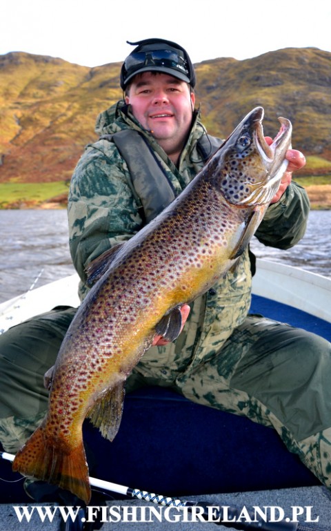 Robert Maslanka with a beautifully marked 84cm ferox from Lough Corrib, March 2014