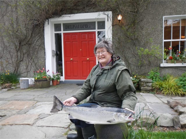 Victoria Love who caught a 13lb salmon