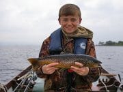 Wetfly producing the goods as great fishing resumes on Mask 8 year old Keith Corrigan, who landed his first ever trout on Lough Mask, a beautiful fish of over 3lbs