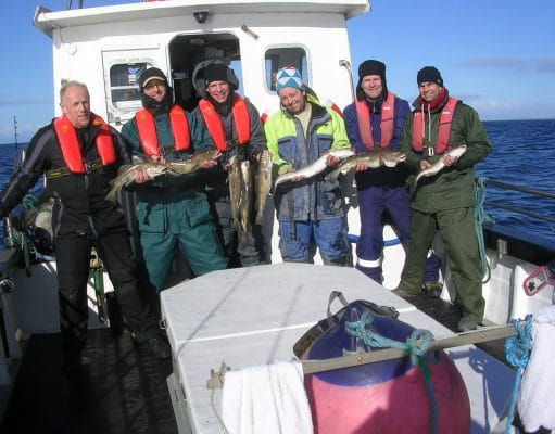From Düsseldorf to Killala for a great days fishing! Delighted with their catch from Killala Bay – the group from Düsseldorf, Germany, on board the Leah
