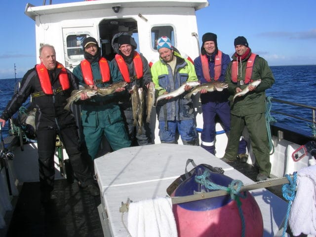 Delighted with their catch from Killala Bay – the group from Düsseldorf, Germany, on board the Leah