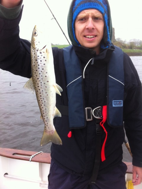 Will Butters, Australia, with one of many Moy Estuary sea trout