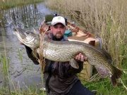 Magnificent pike fishing for clients fishing with angling guide Bodo Funke in the Boyle area