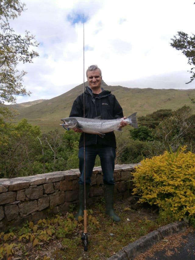 Hugh Maguire from Dublin with a fine 10.25lbs Erriff salmon taken during May, 2014