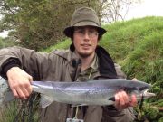 Cloghan Lodge Estate recorded another 18 salmon & grilse Warren Campbell with a nice fresh Grilse from Kees on the Cloghan Estate Fishery, River Finn