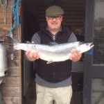 Markus Muller – Steffen-Kuhlow-Switzerland with his 9 lbs. salmon from the Foxford Anglers water