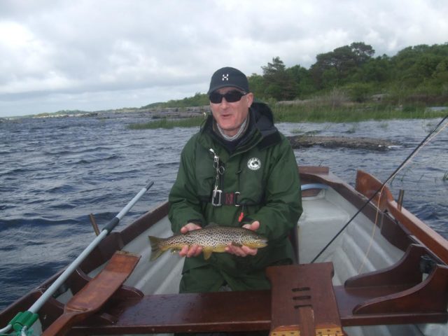 Mike Donaghy with a nice Mask trout caught on his recent visit, where himself and friend John Webb enjoyed excellent fishing.