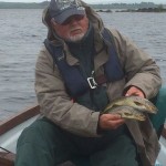 Richard Binley, Foxford, displaying two Lough Cullin trout