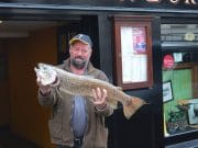 Tom 'Swanky' Sweeney from Cork, with a magnificent Lough Mask trout of 11.99lbs taken on wetfly, May 2014