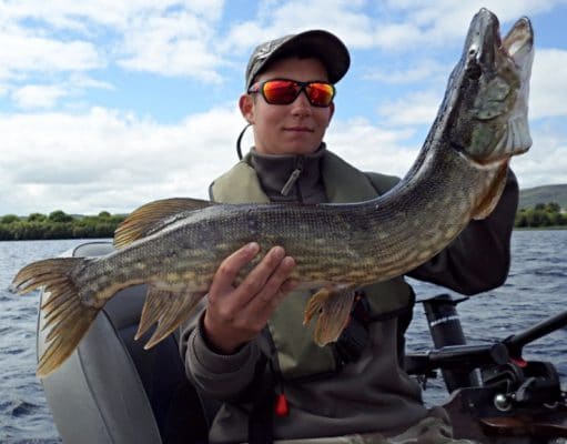 15 year old Clement Lelimausin with his biggest ever pike so far – a wild Mayo pike of 88cm