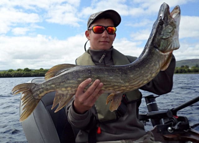 15 year old Clement Lelimausin with his biggest ever pike so far – a wild Mayo pike of 88cm