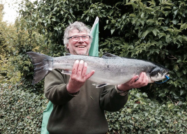 A happy Patrice Boisadam, France, with his 12 pounder from the Cloongee Fishery