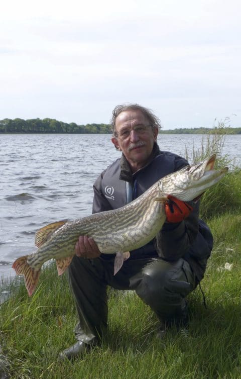 Peter with the biggest pike of the holiday, a lovely 100 cm fish
