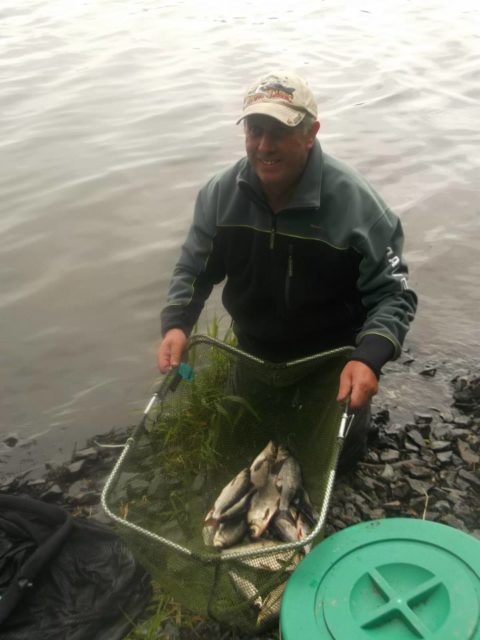 Peadar O'Brien With His Net of Fish at Yesterdays Charity Event