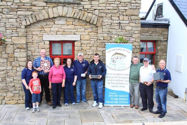 John McLaughlin - Prizewinners with the Mc Bride Family at the recent Mc Bride Memorial Trout Angling Competition on Loughanure